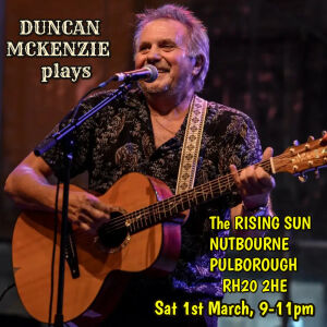 Duncan plays The Rising Sun, Nutbourne Nr Pulborough. 1st March. 9-11pm