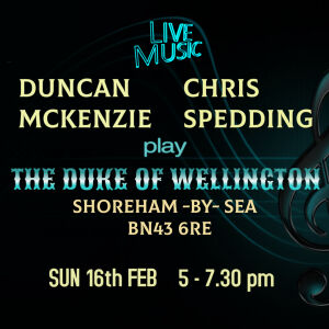 Duncan McKenzie and Chris Spedding play the Welly Shoreham by Sea.16th Feb from 5pm