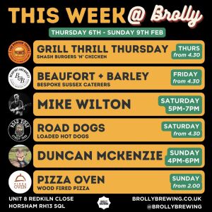 Duncan plays at Brolly Brewing Horsham this Sunday 9th Feb from 4pm